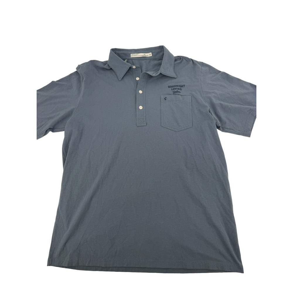 Criquet Shirt Polo Mens XL Goodnight Loving Vodka Blue Austin Texas Short Sleeve